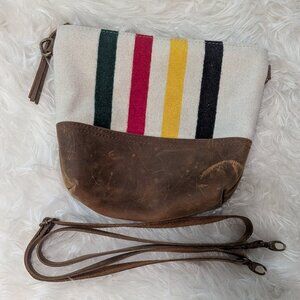 Pendleton Glacier Bay Stripe | Mini Fairfield Crossbody | Handmade Leather Purse